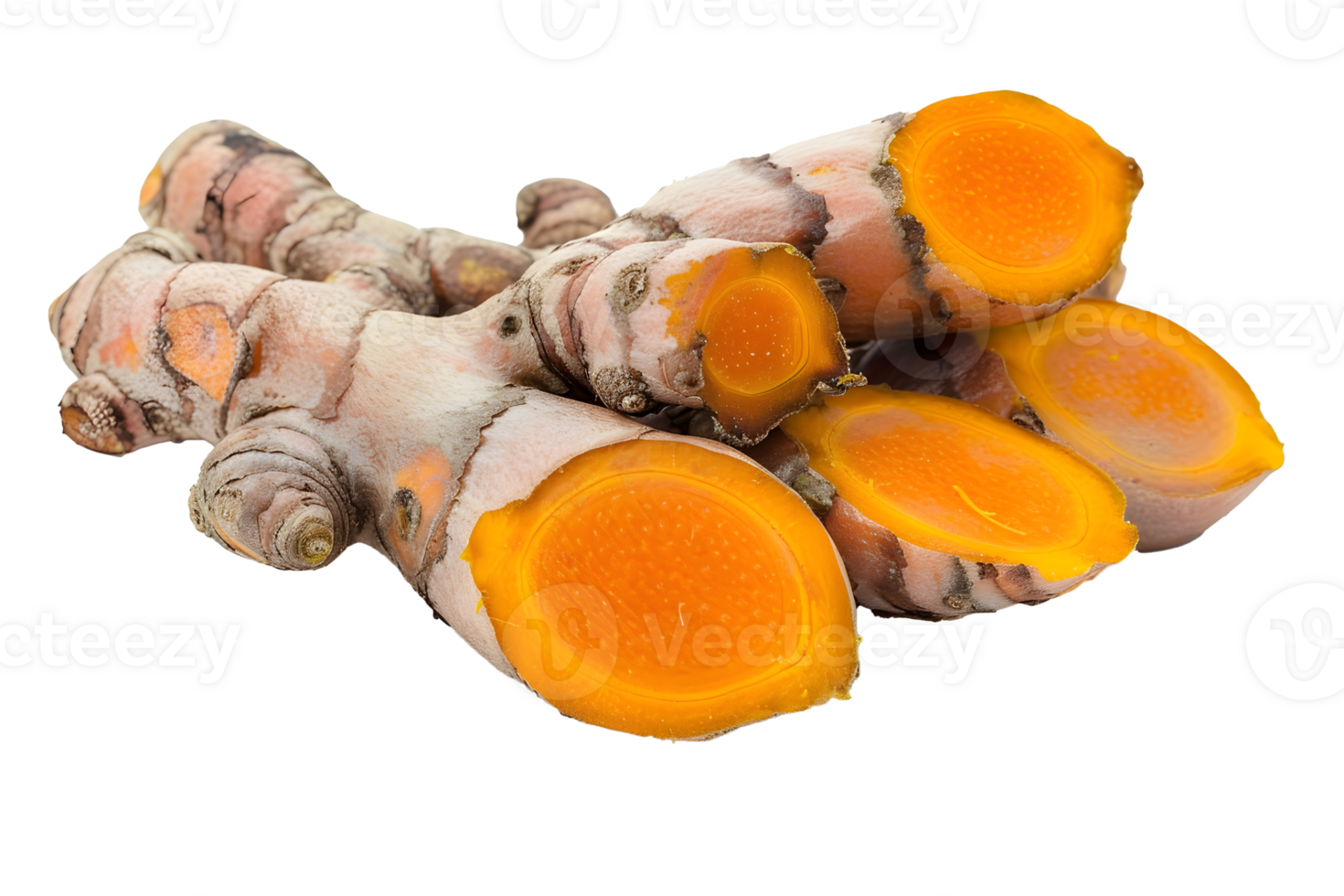 AI generated Turmeric roots on transparent background png