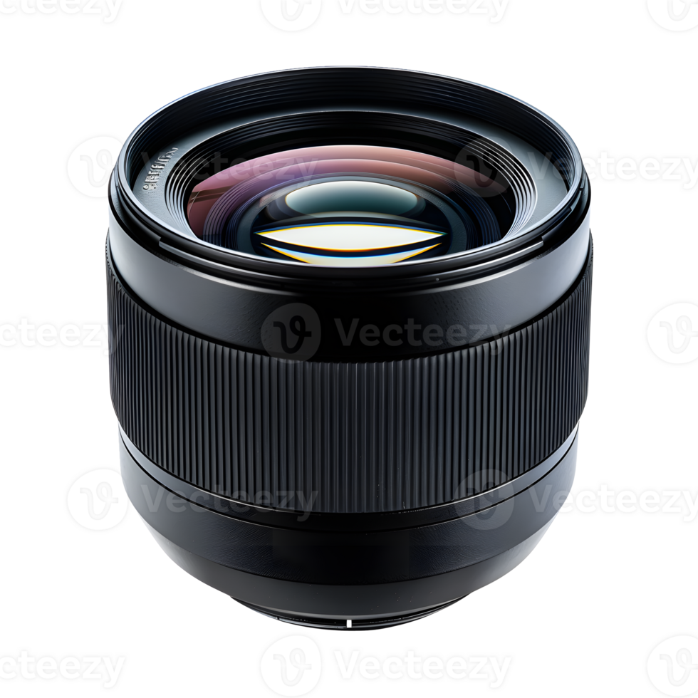 AI generated Camera Lens Isolated on Transparent Background png