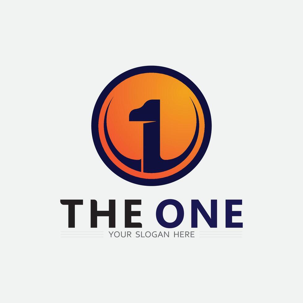 Number one logo and Vector Number design Stock Images Illustration