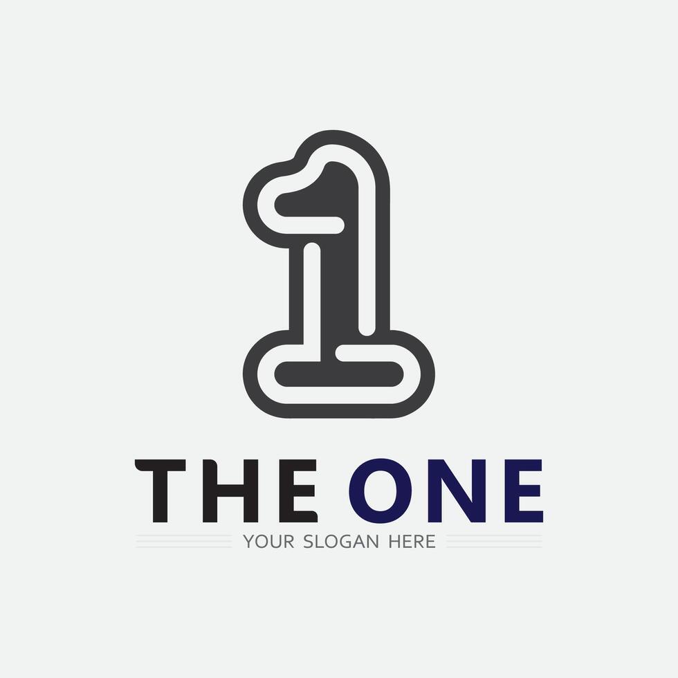 Number one logo and Vector Number design Stock Images Illustration