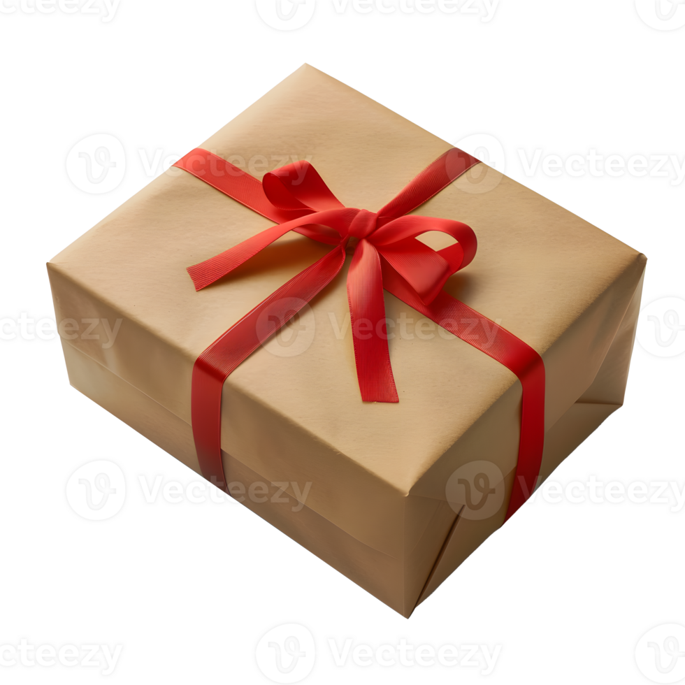 AI generated Gift box with red bow PNG