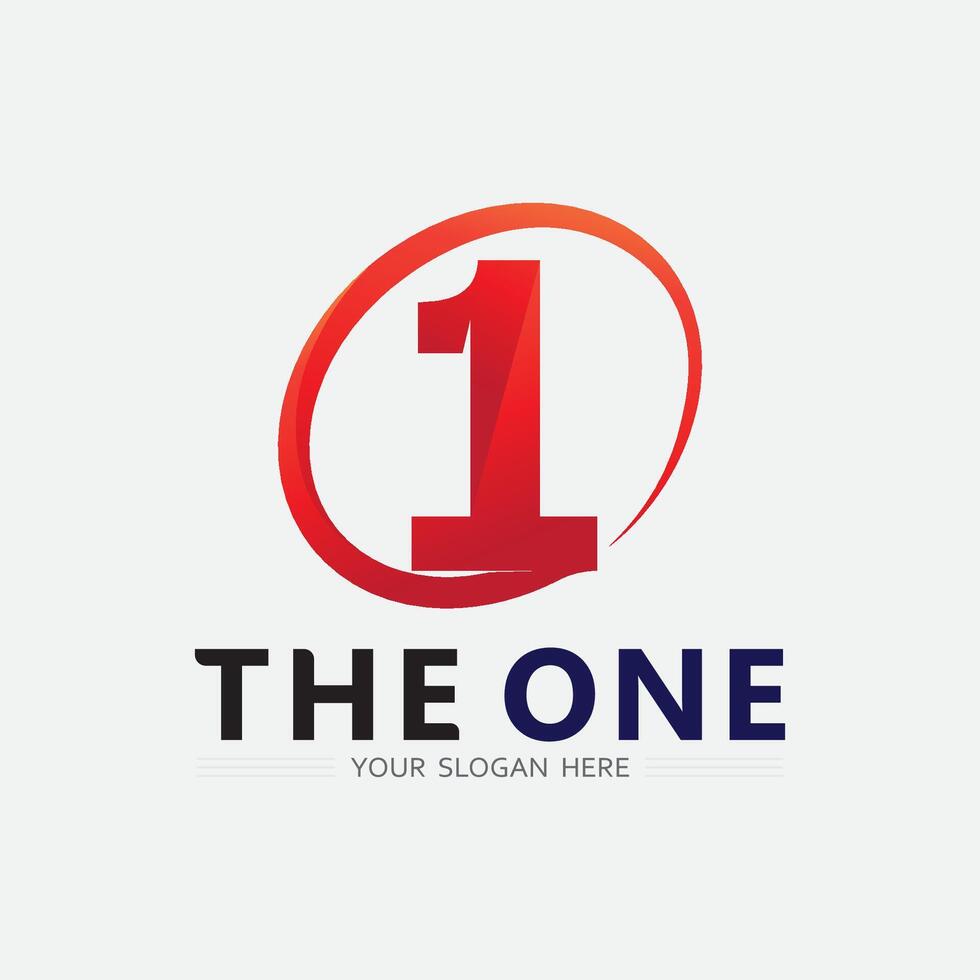 Number one logo and Vector Number design Stock Images Illustration