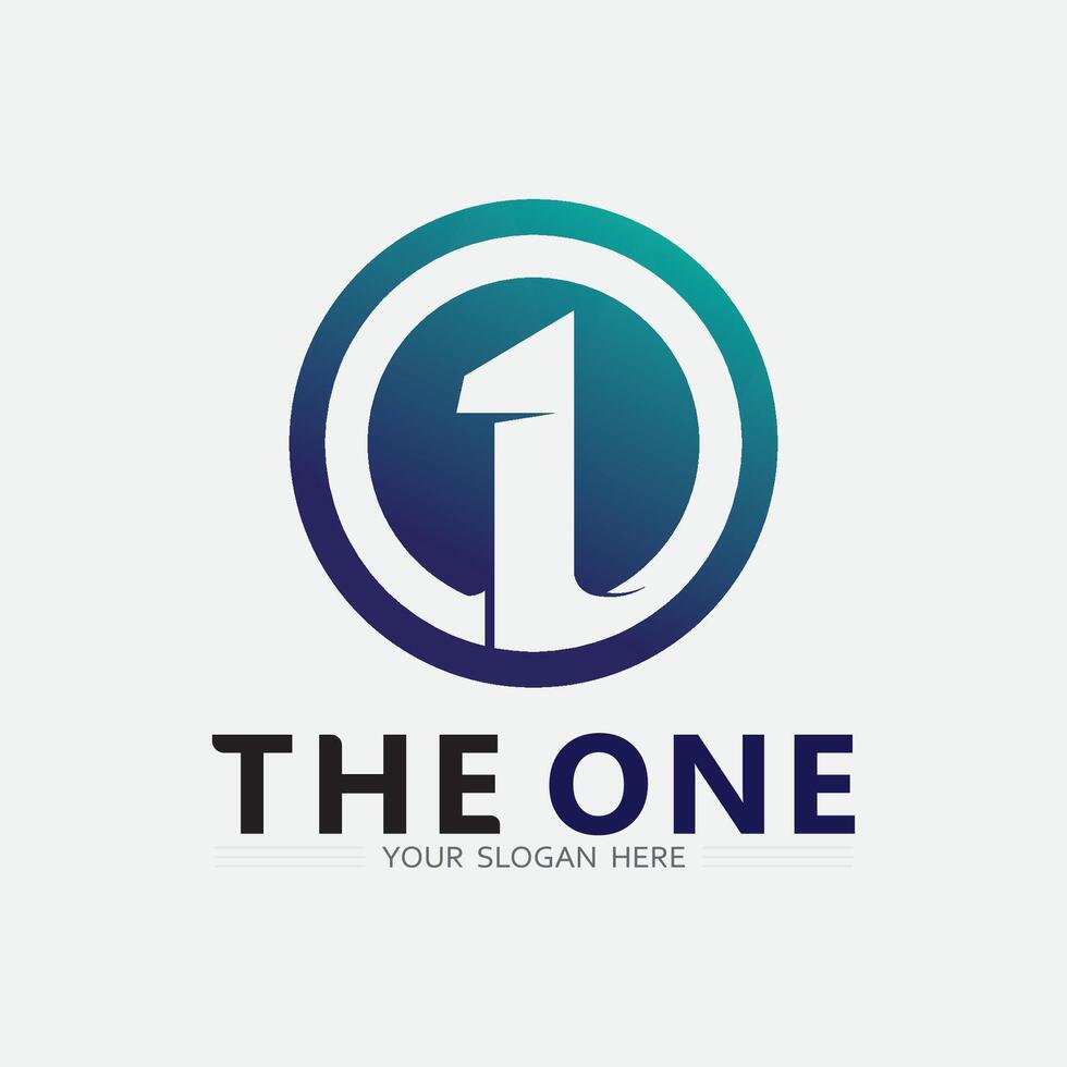 Number one logo and Vector Number design Stock Images Illustration