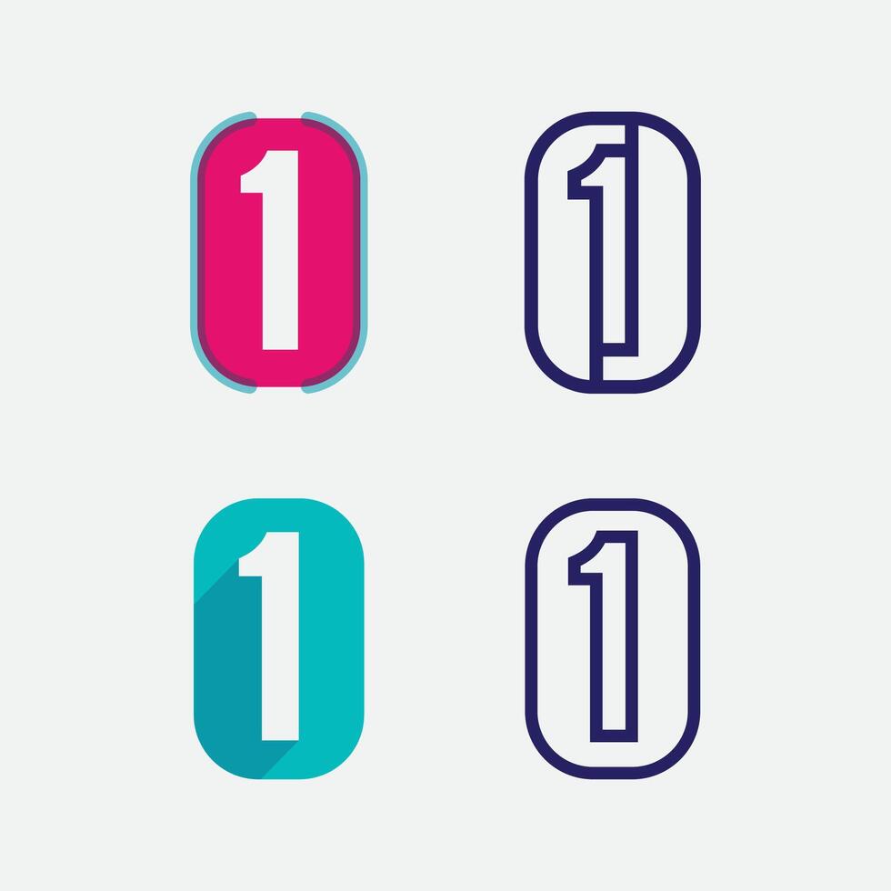 Number one logo and Vector Number design Stock Images Illustration