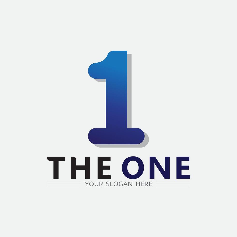 Number one logo and Vector Number design Stock Images Illustration