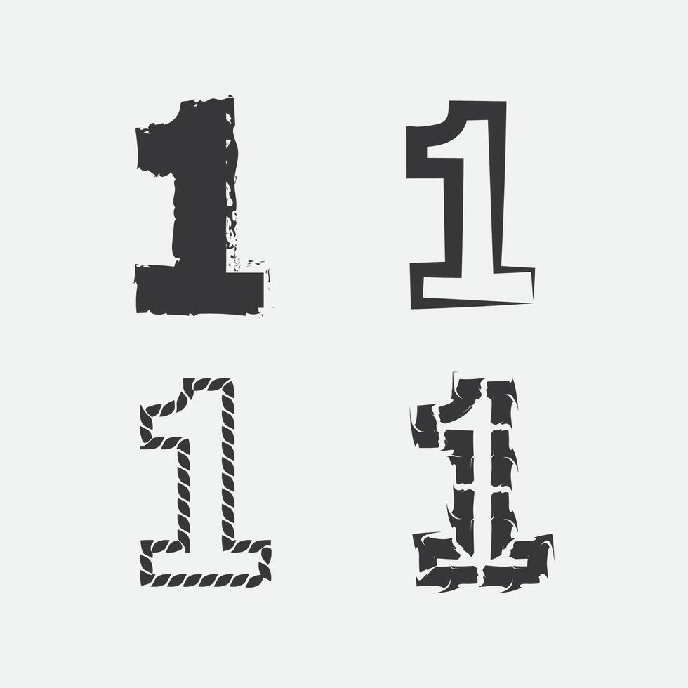 Number one logo and Vector Number design Stock Images Illustration