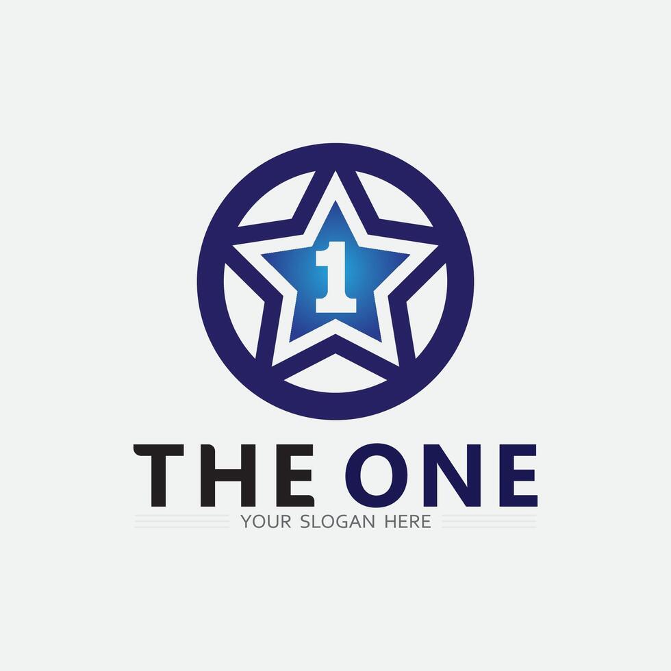 Number one logo and Vector Number design Stock Images Illustration
