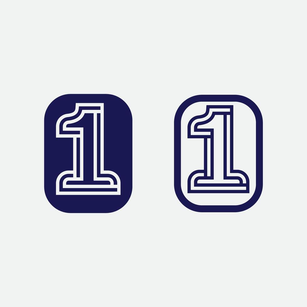 Number one logo and Vector Number design Stock Images Illustration