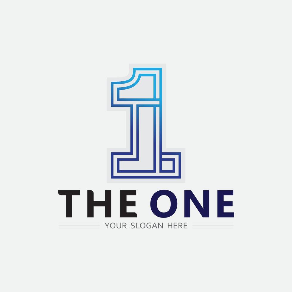 Number one logo and Vector Number design Stock Images Illustration