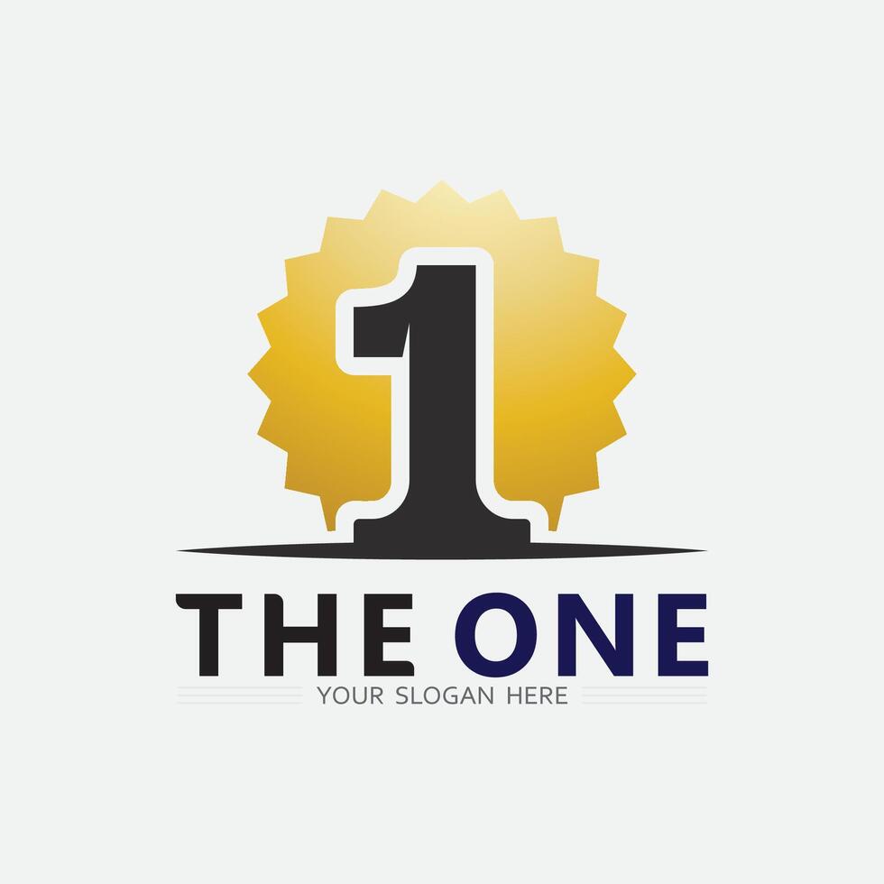 Number one logo and Vector Number design Stock Images Illustration