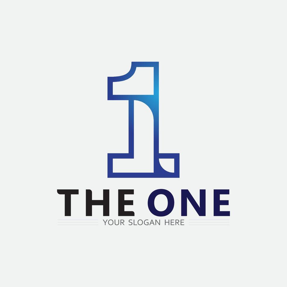 Number one logo and Vector Number design Stock Images Illustration