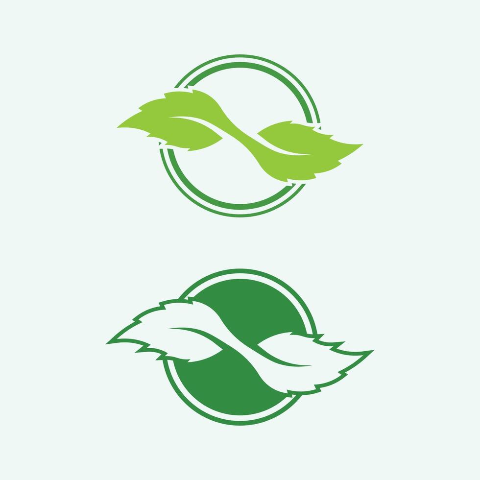 vector de diseño de logotipo de hoja para plantilla de símbolo de naturaleza editable, icono de vector de elemento de naturaleza de ecología de logotipo de hoja verde.