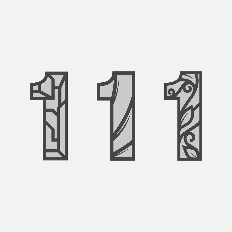 Number one logo and Vector Number design Stock Images Illustration