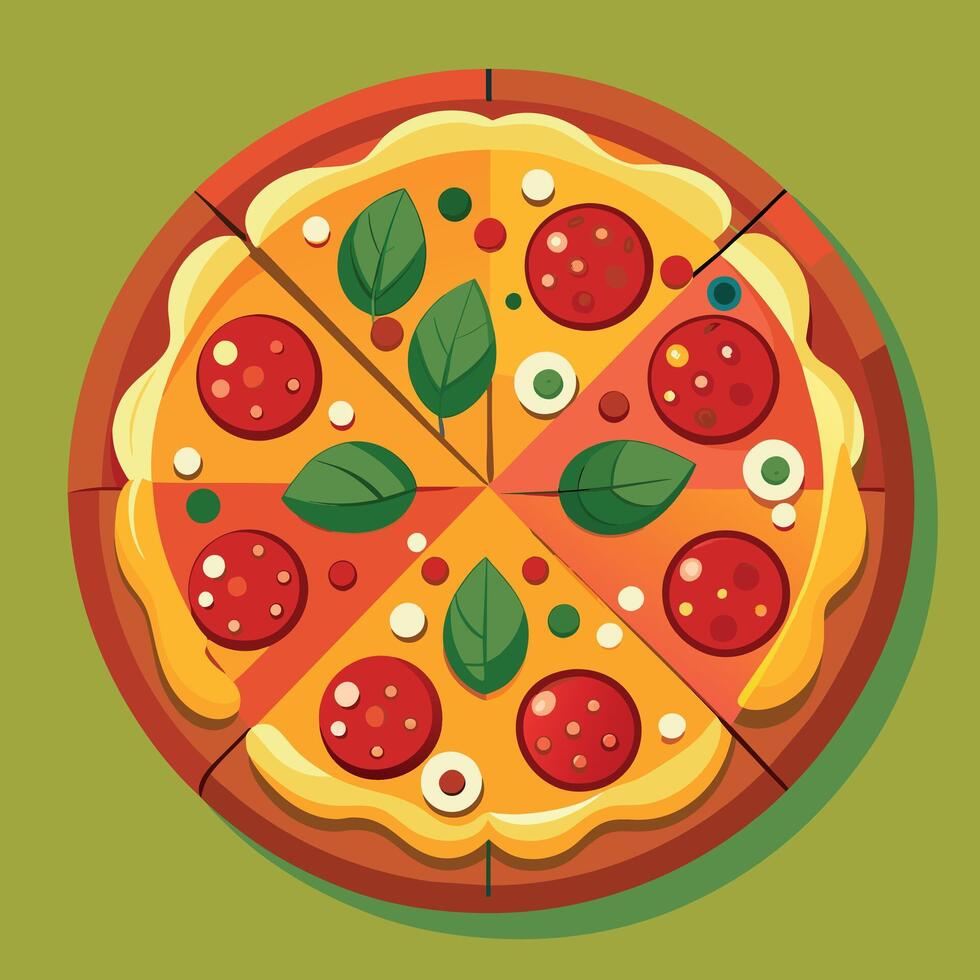 dibujos animados aislado vector imagen de un Pizza. dibujos animados rápido comida Pizza pegatina