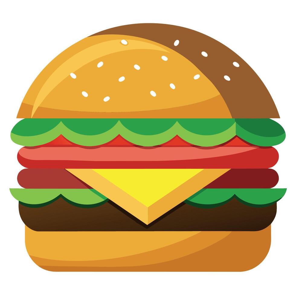 delicioso dibujos animados vector obra de arte de un hamburguesa con queso. dibujos animados icono de un hamburguesa con queso.