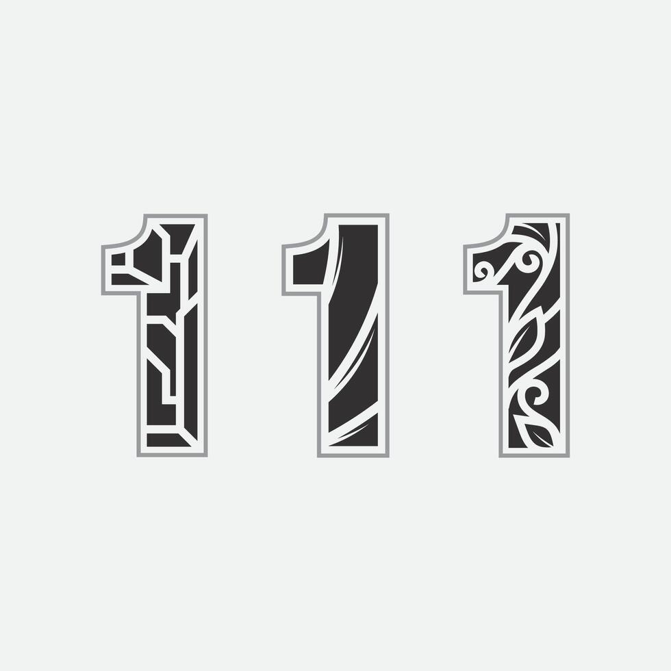Number one logo and Vector Number design Stock Images Illustration