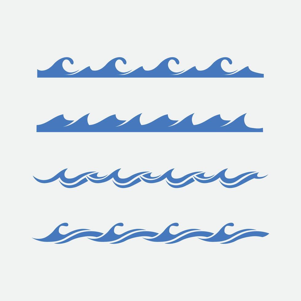 wave and water Isolated round shape logo Blue color logotype Flowing water image. Sea, ocean, river surface vector