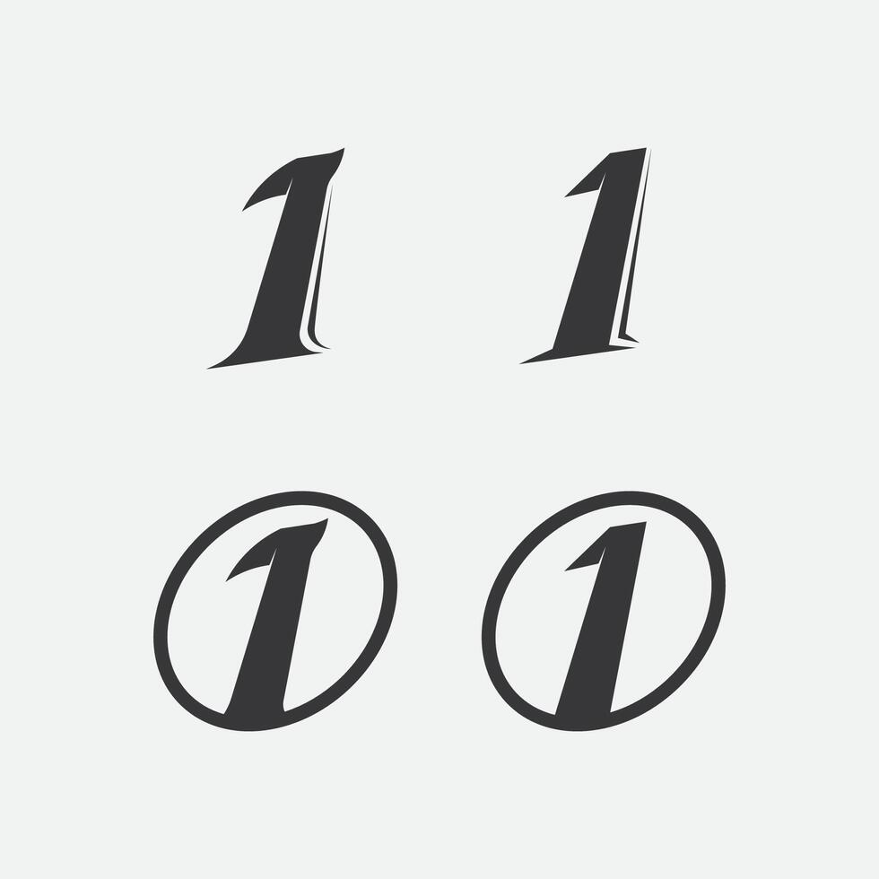 Number one logo and Vector Number design Stock Images Illustration