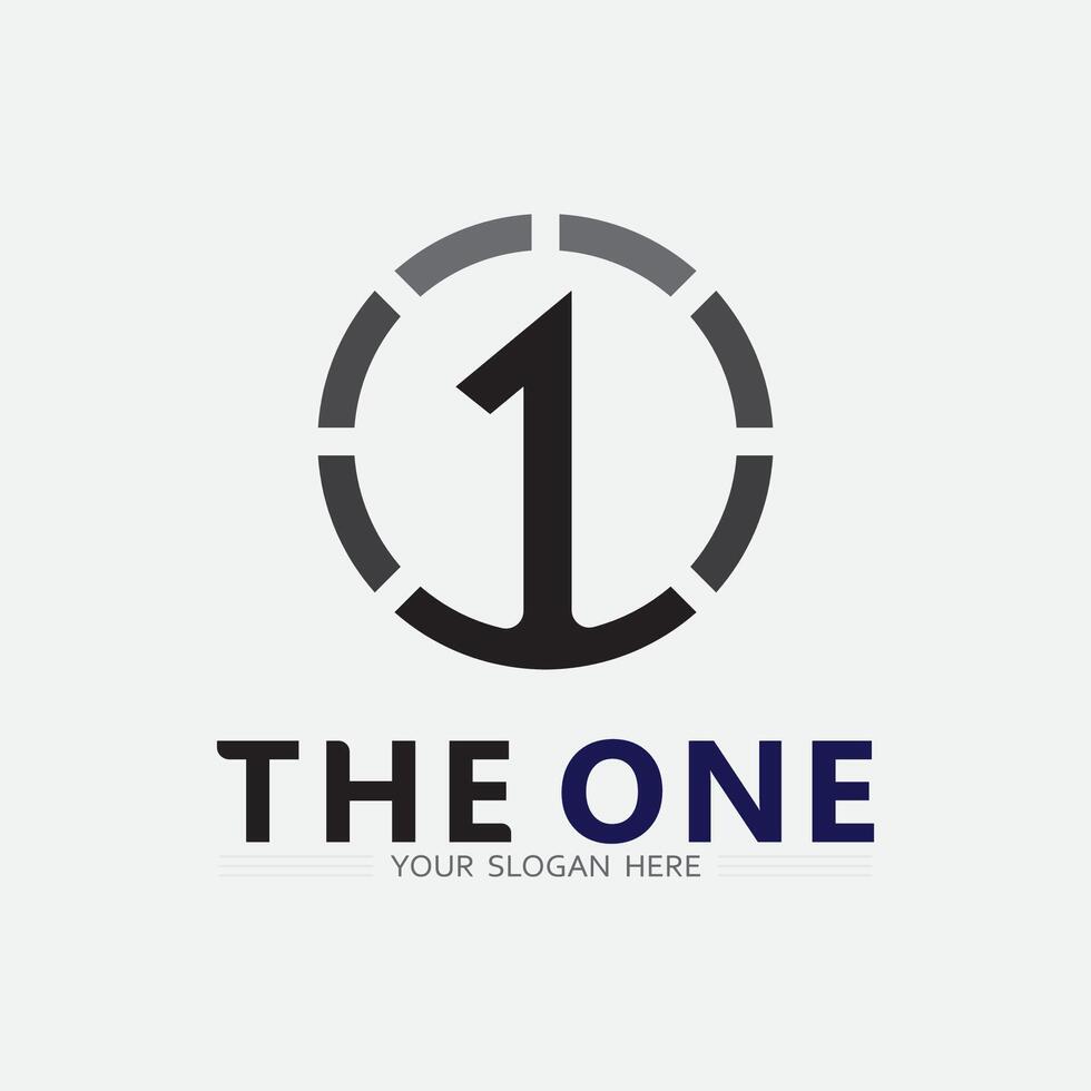 Number one logo and Vector Number design Stock Images Illustration