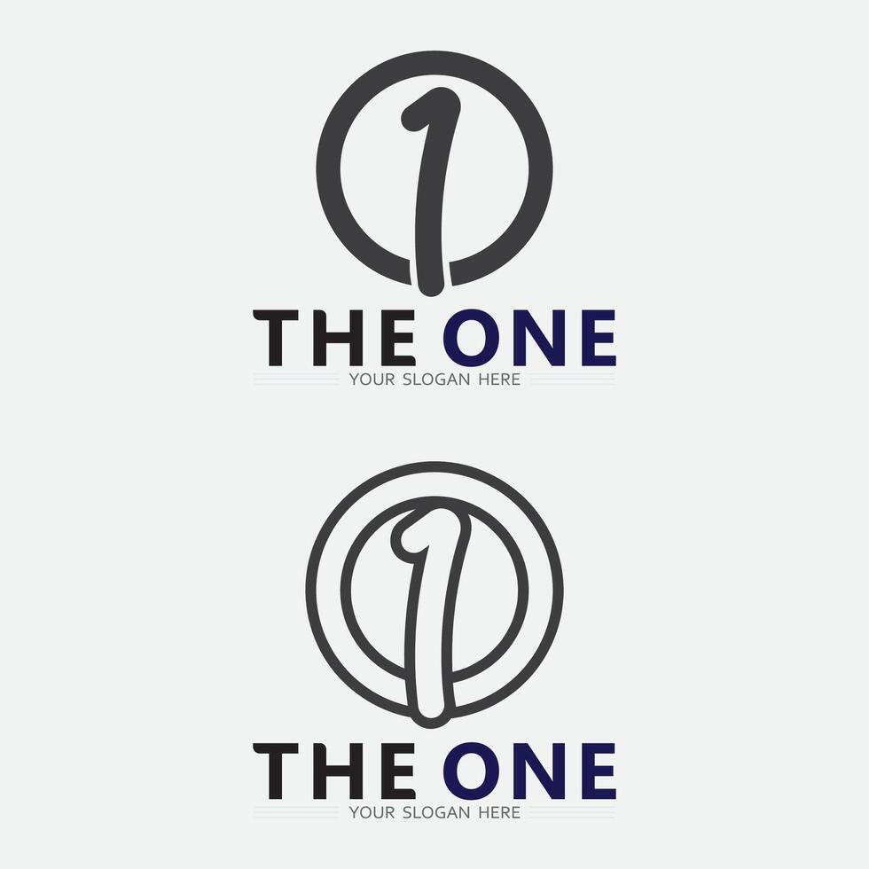 Number one logo and Vector Number design Stock Images Illustration