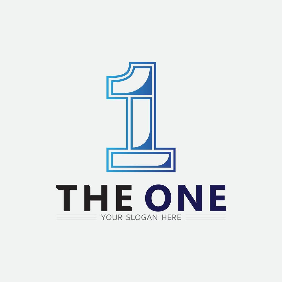 Number one logo and Vector Number design Stock Images Illustration