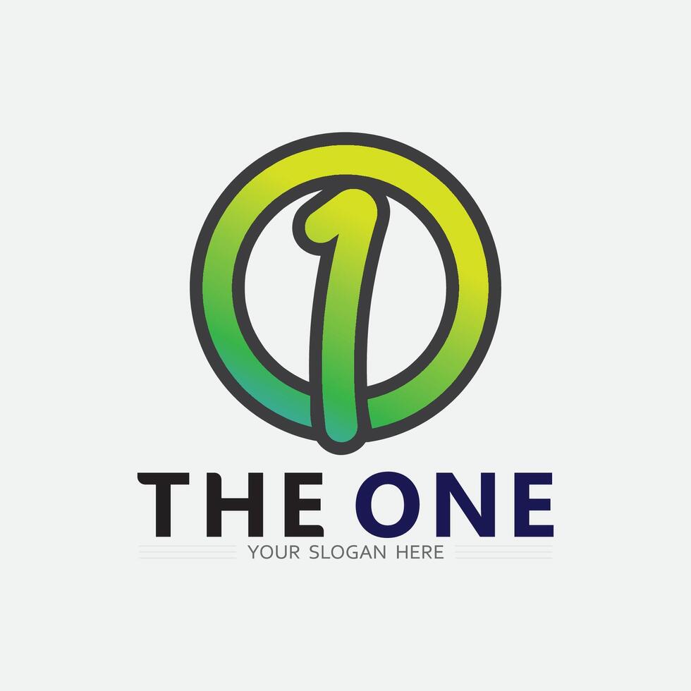 Number one logo and Vector Number design Stock Images Illustration