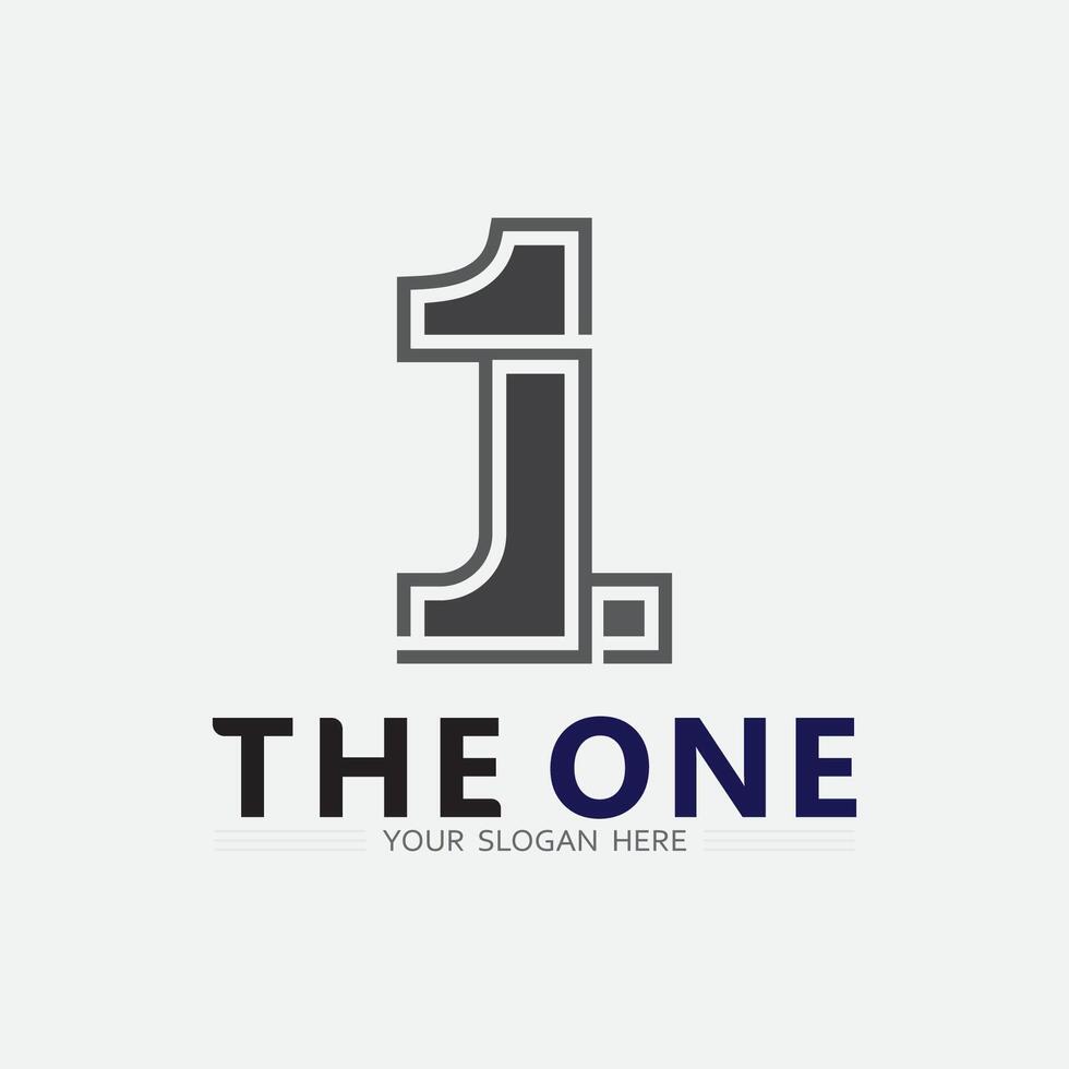Number one logo and Vector Number design Stock Images Illustration