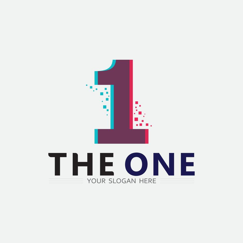 Number one logo and Vector Number design Stock Images Illustration