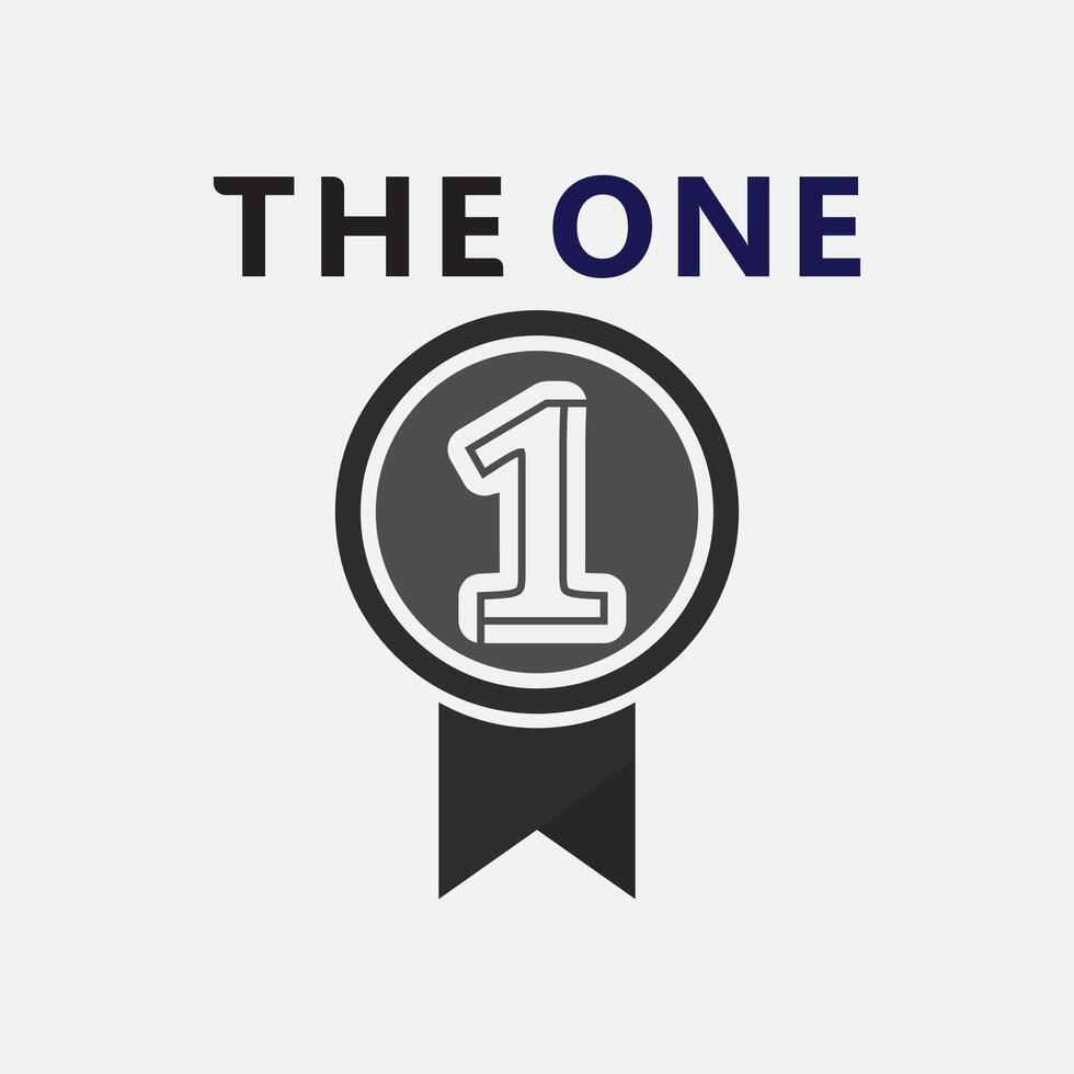 Number one logo and Vector Number design Stock Images Illustration