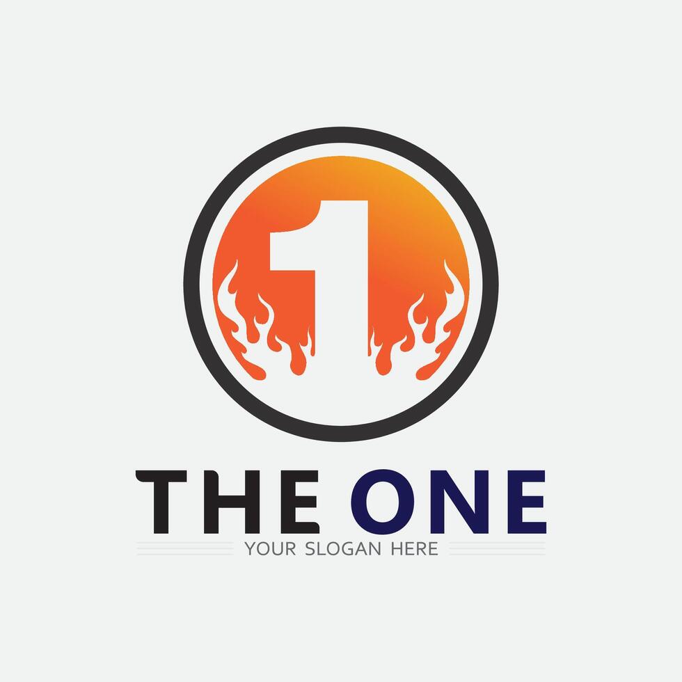 Number one logo and Vector Number design Stock Images Illustration