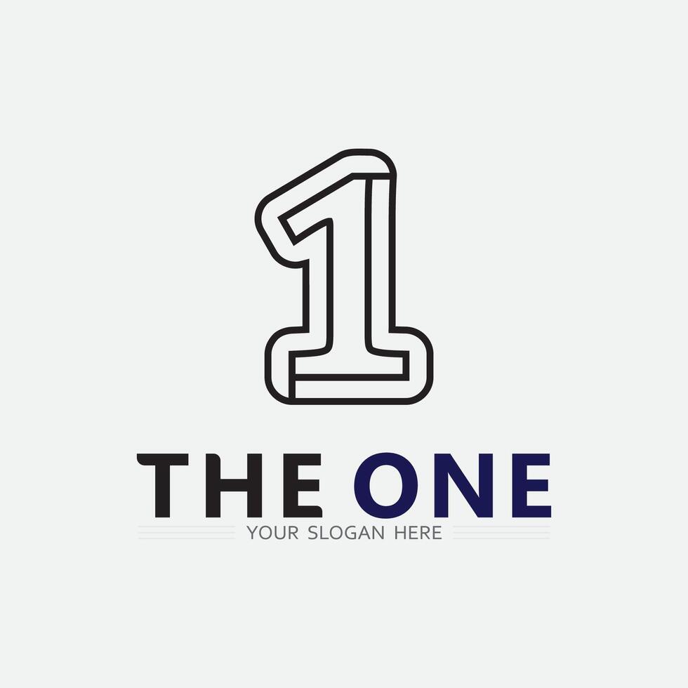 Number one logo and Vector Number design Stock Images Illustration