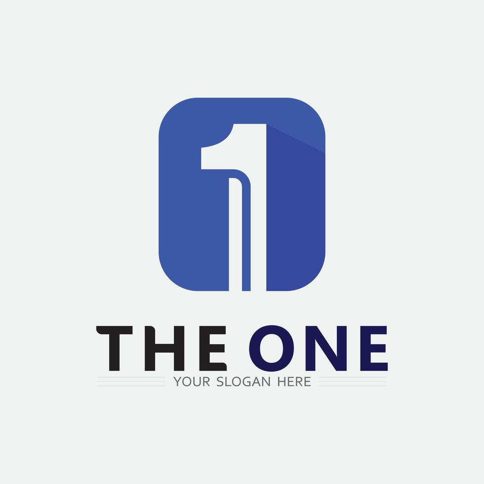 Number one logo and Vector Number design Stock Images Illustration