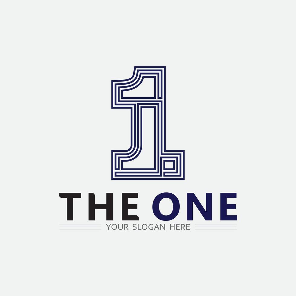 Number one logo and Vector Number design Stock Images Illustration