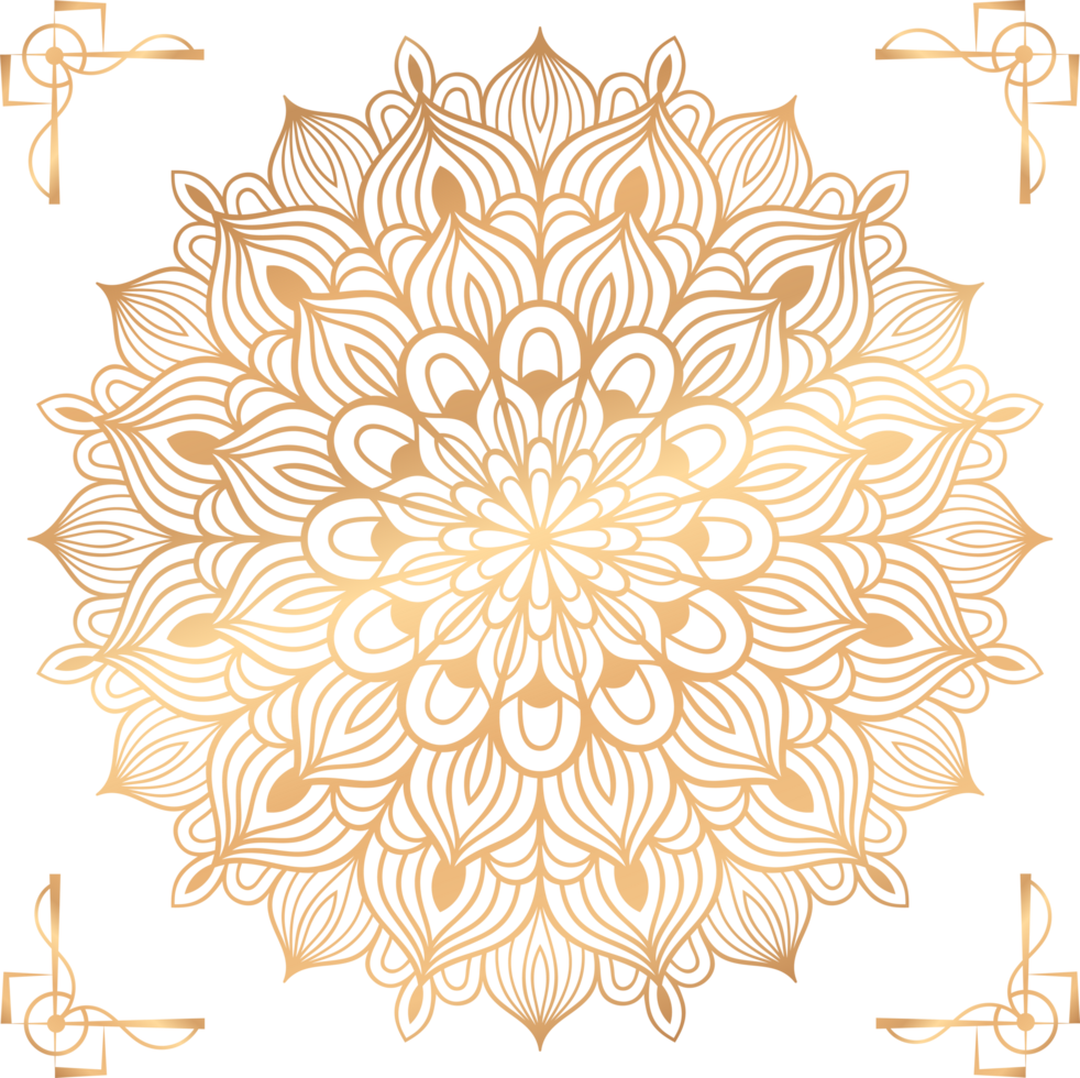 Ramadan,Eid, Arabic Islamic east style Mandala transparent. Mandala png background element. Abstract golden mandala. Mandala PNG Elements