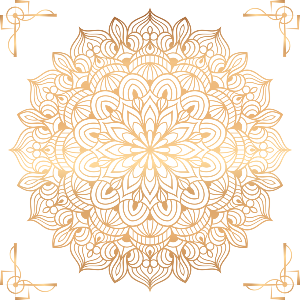Ramadan,Eid, Arabic Islamic east style Mandala transparent. Mandala png background element. Abstract golden mandala. Mandala PNG Elements
