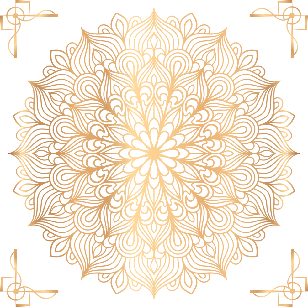 Ramadan,Eid, Arabic Islamic east style Mandala transparent. Mandala png background element. Abstract golden mandala. Mandala PNG Elements