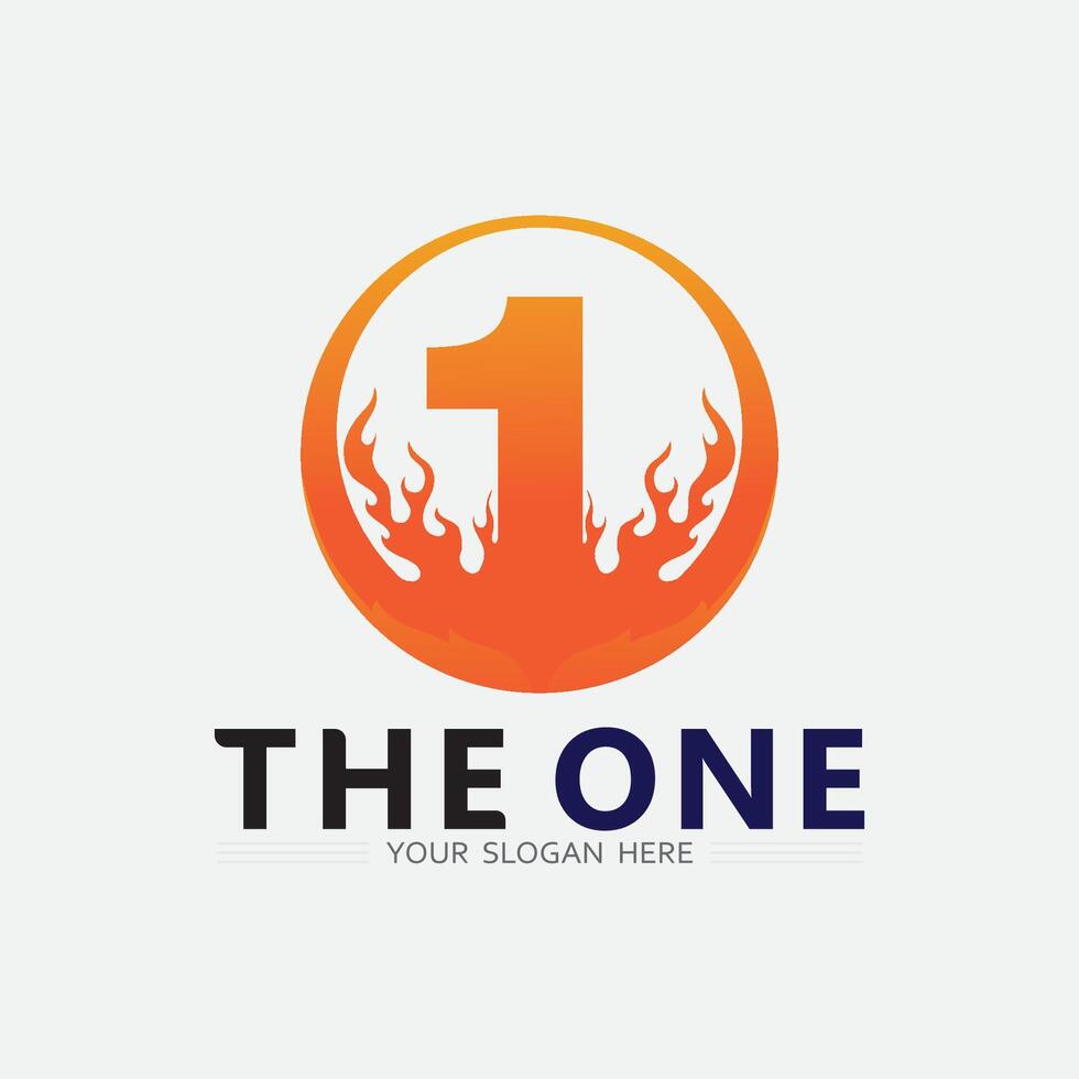 Number one logo and Vector Number design Stock Images Illustration