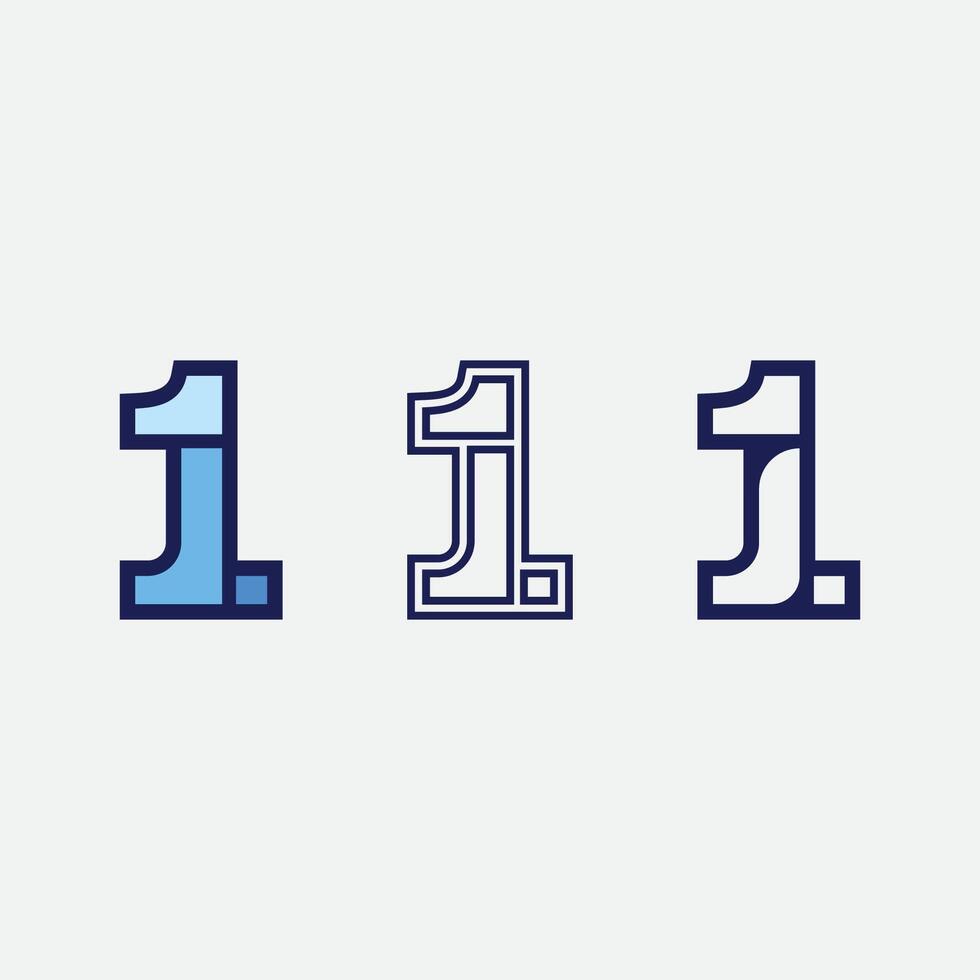 Number one logo and Vector Number design Stock Images Illustration