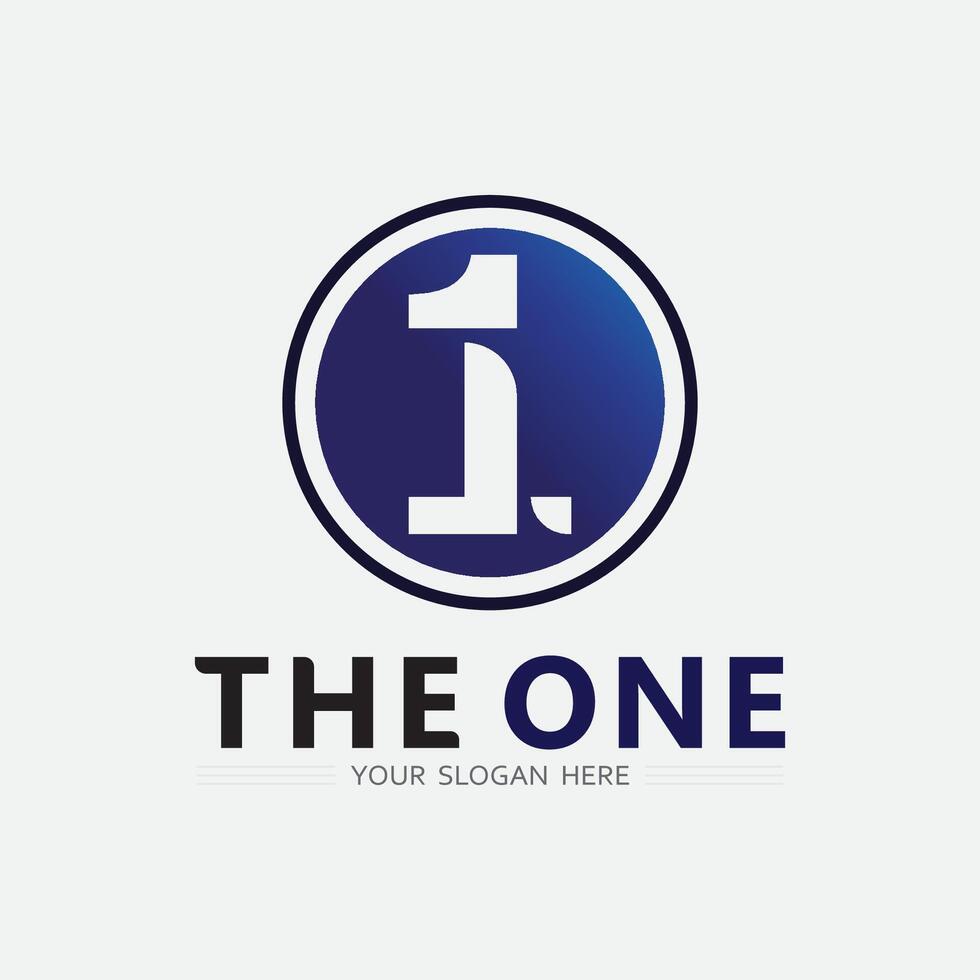 Number one logo and Vector Number design Stock Images Illustration