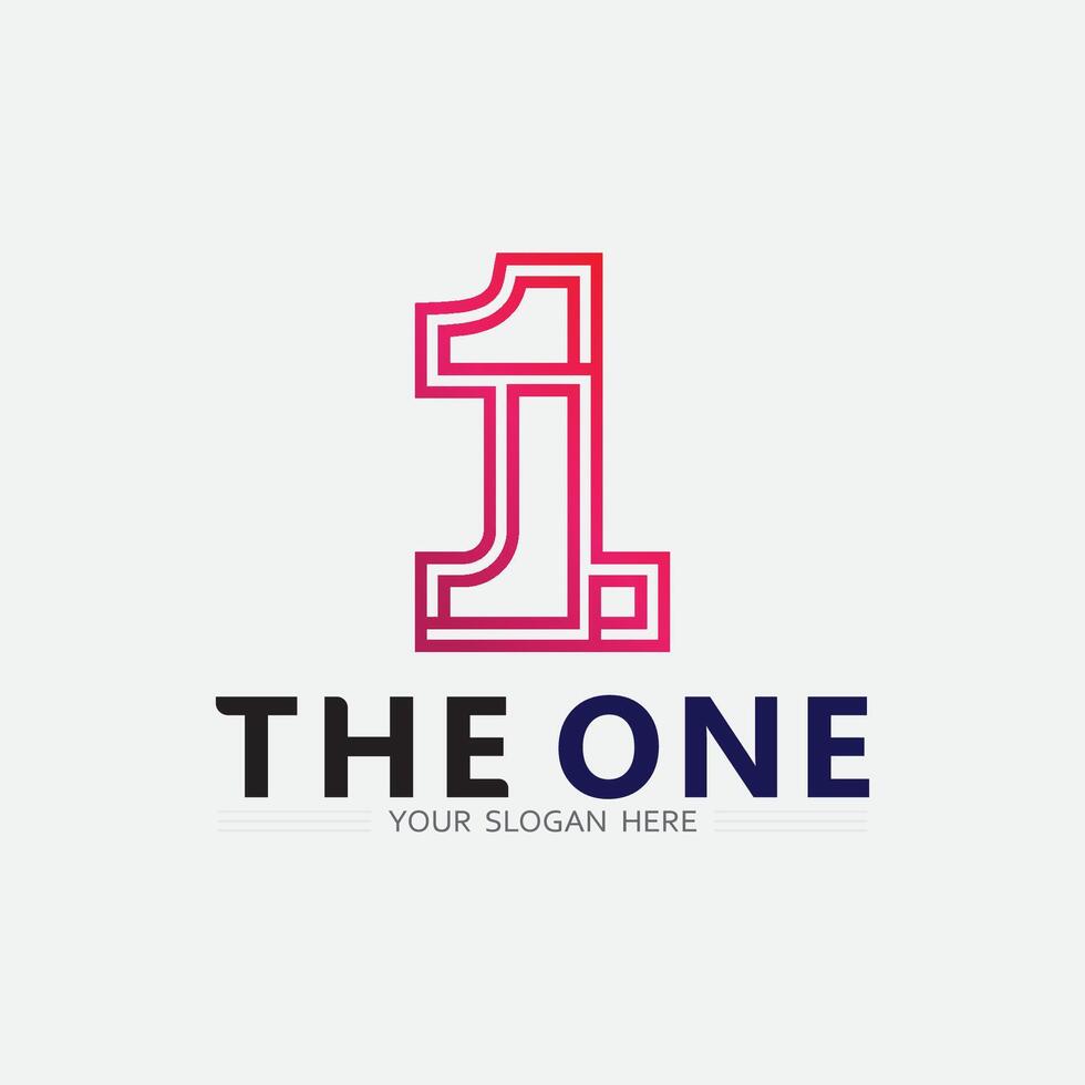 Number one logo and Vector Number design Stock Images Illustration
