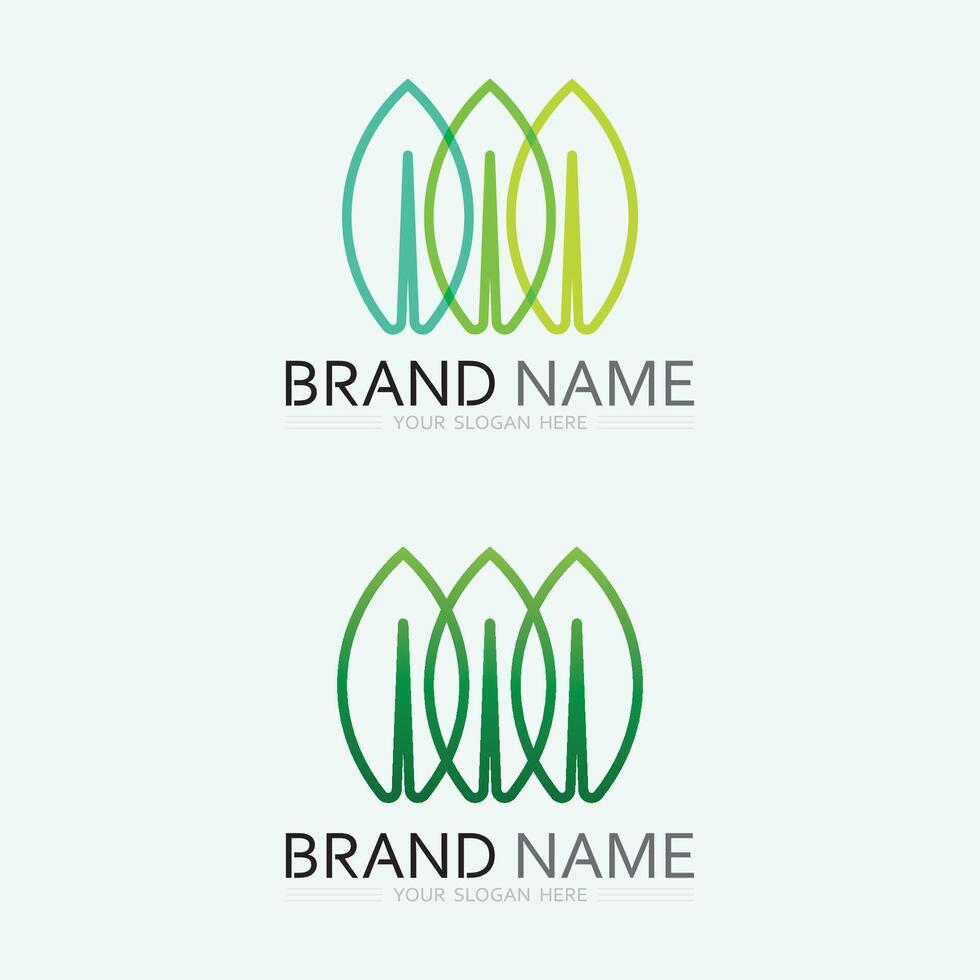 leaf logo design vector for nature symbol template editable,Green leaf logo ecology nature element vector icon.