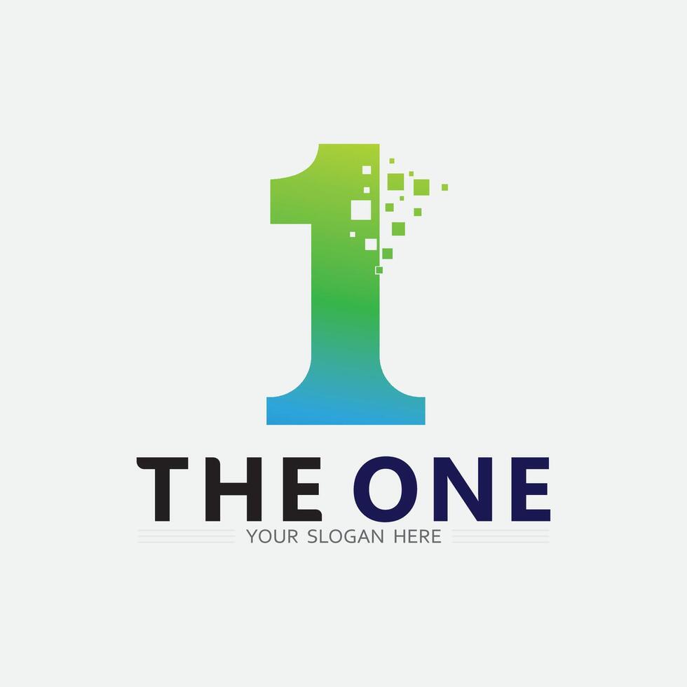 Number one logo and Vector Number design Stock Images Illustration