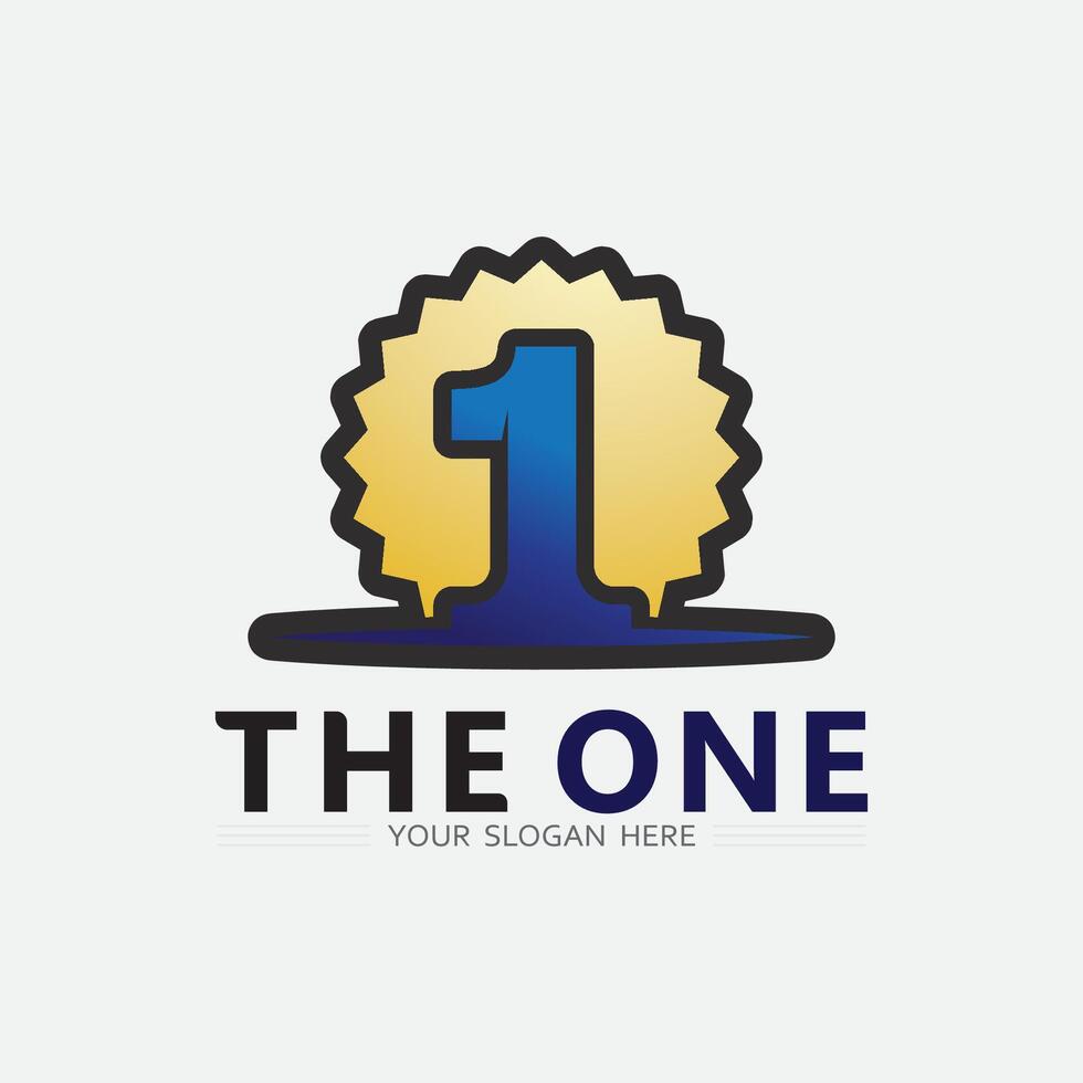 Number one logo and Vector Number design Stock Images Illustration