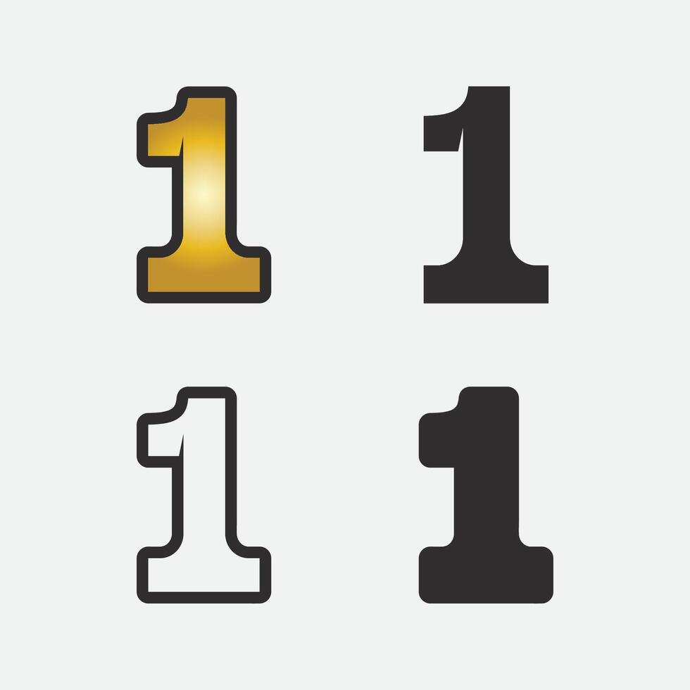 Number one logo and Vector Number design Stock Images Illustration