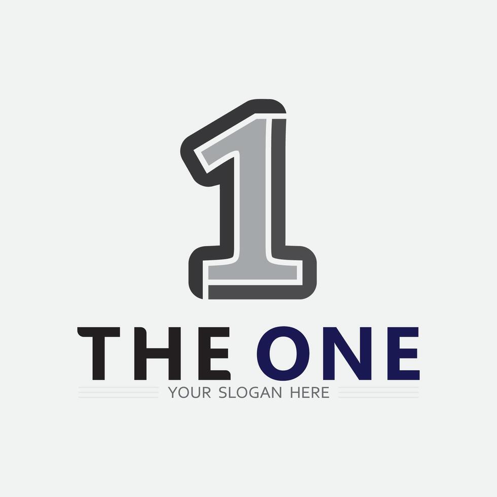 Number one logo and Vector Number design Stock Images Illustration