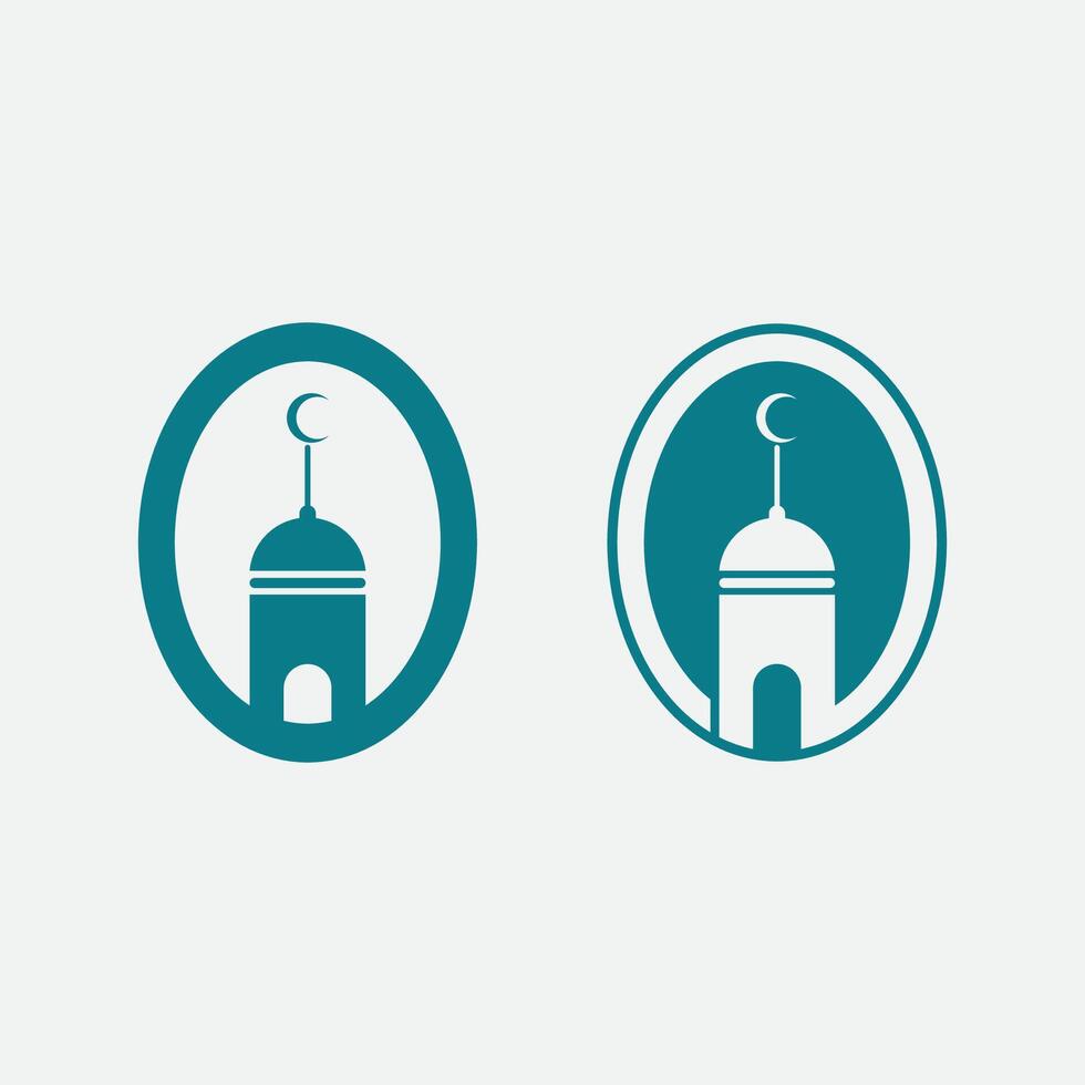 eid mubarak icon logo islamic and ramdhan religion illustration logo design vector mosque