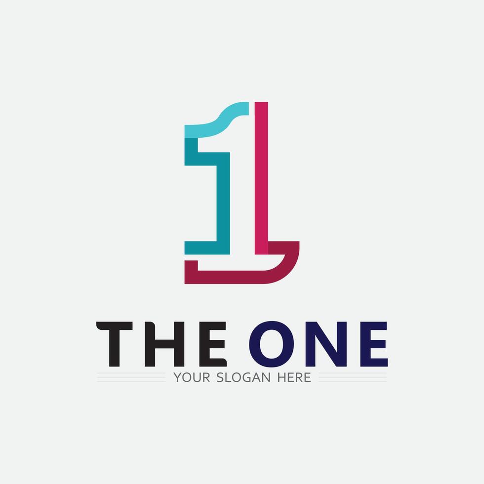Number one logo and Vector Number design Stock Images Illustration