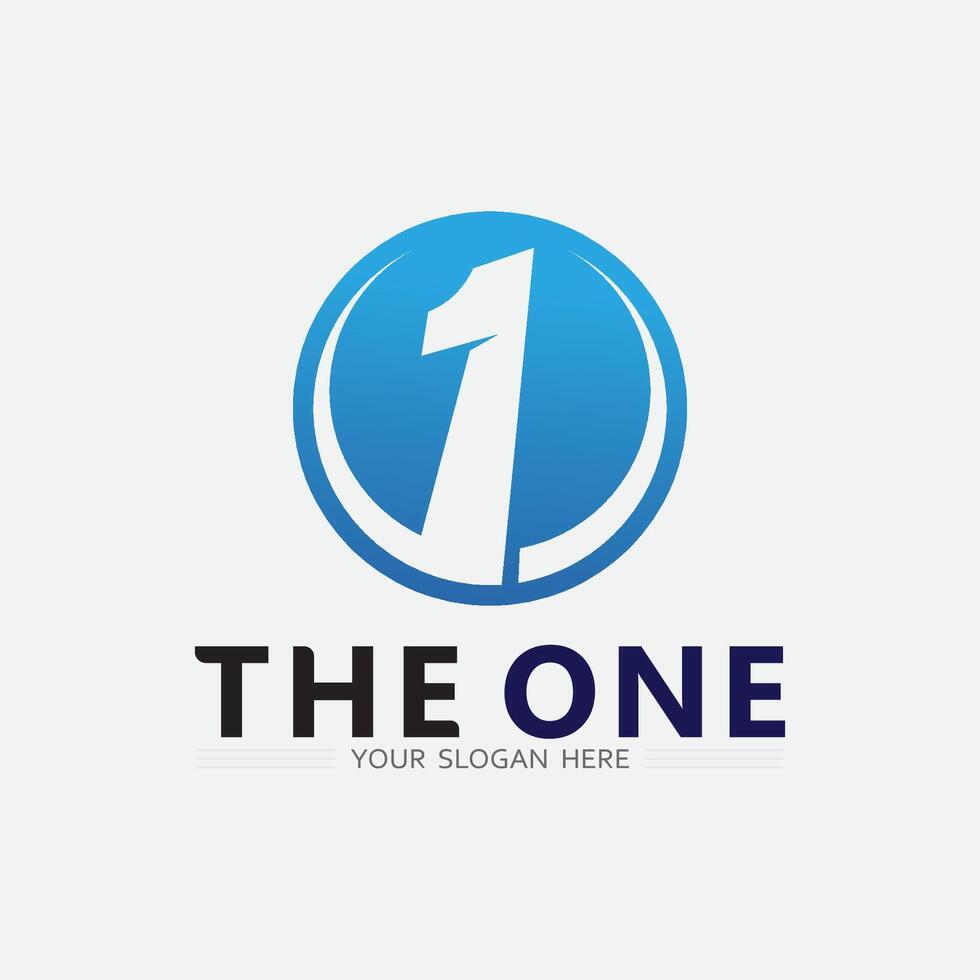 Number one logo and Vector Number design Stock Images Illustration