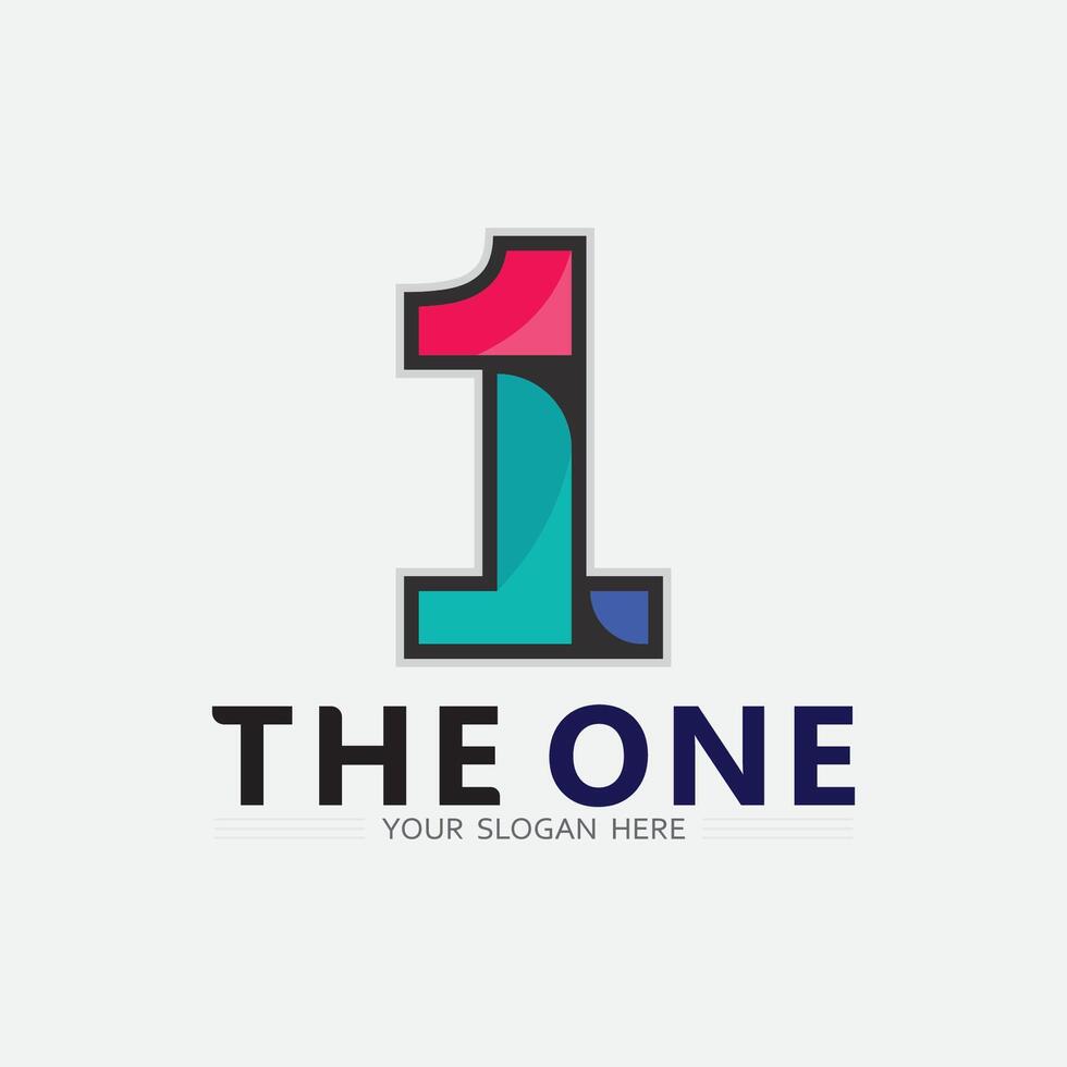 Number one logo and Vector Number design Stock Images Illustration