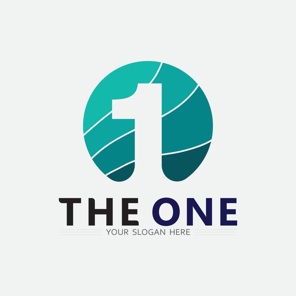 Number one logo and Vector Number design Stock Images Illustration